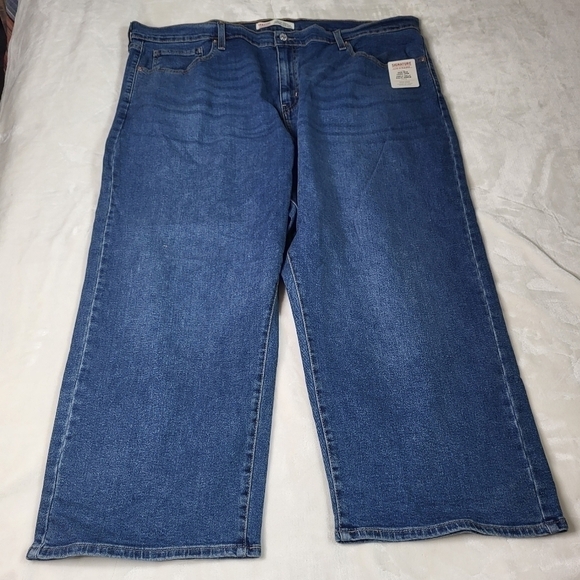 Levi’s Cropped Heritage Plus Size Blue Jeans. Straight Loose Fit. 28W - Picture 4 of 14